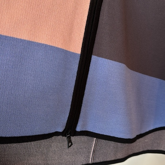 Anne Klein Women's Color Block Zip Front Cape Cardigan poncho double zipper L - Picture 8 of 15